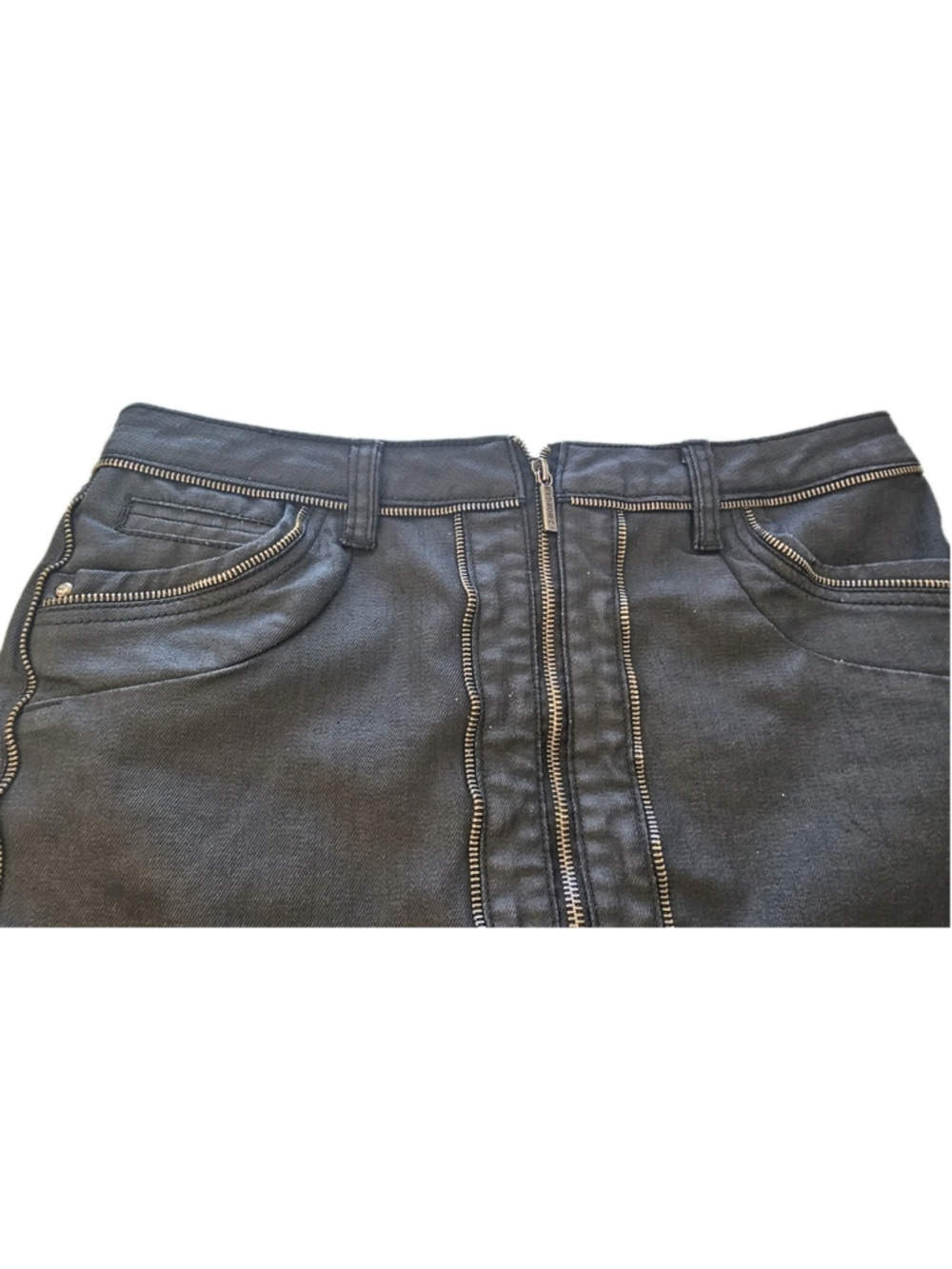 Vintage Morgan de Toi Black Mini Skirt, Size 10,88% Cotton,Boho Y2K Sexy Goth - Picture 8 of 16
